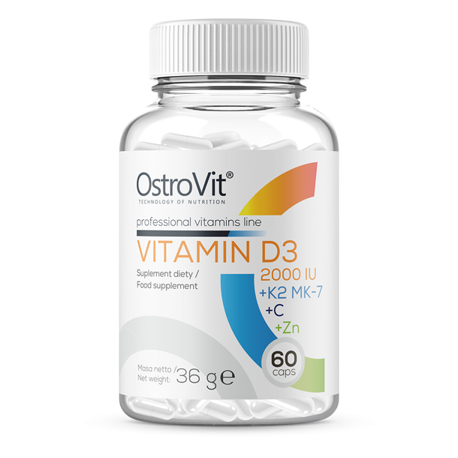 VITAMIN D3 2000UI + K2 MK-7 + VC + ZINC 60 CPS